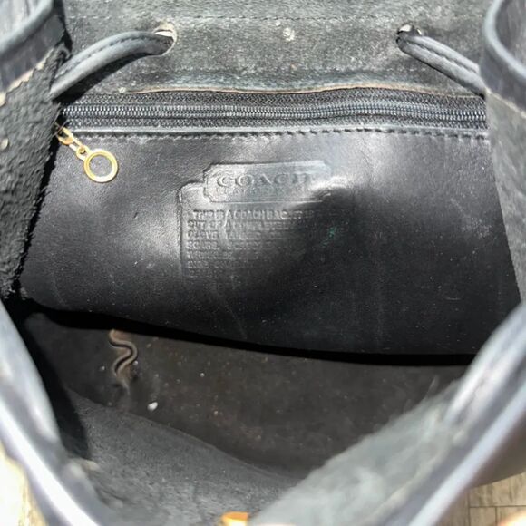 Vintage Coach Black Leather Daypack Backpack Rucksack Bag Purse 9791 main image 6